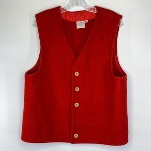 Custom Designs by Susan Shurke Ely, Minnesota Red Wool Vest XL